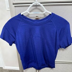 Lululemon Swiftly Tech Cropped Short Sleeve 2.0 T Shirt Size 12 Larkspur